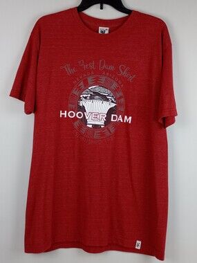 Rural Cloth Mens XL Red White The Best Dam Shirt Hoover Dam Graphic Tshirt